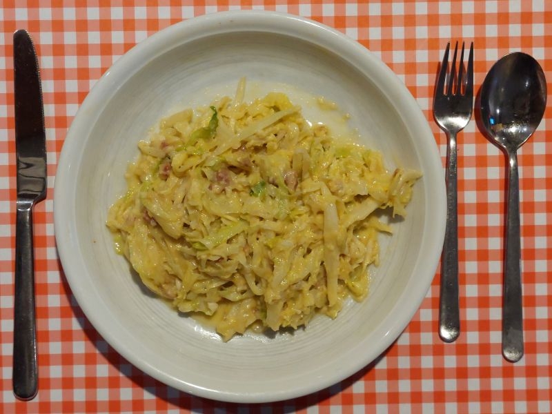 Savooiekool a la Carbonara